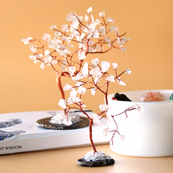 Gemstone Tree - Bergkvarts På Svart Agatbunn (35 Steiner) - Bilde 2