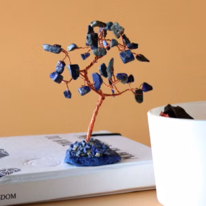 Gemstone Tree - Sodalitt På Blå Agatbase (35 Steiner)
