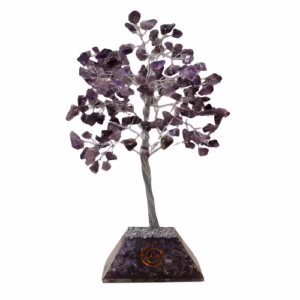 Gemstone Tree med Organitt Base - 160 Stein - Ametyst