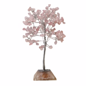 Gemstone Tree med Organite Base - 160 Stone - Rosenkvarts