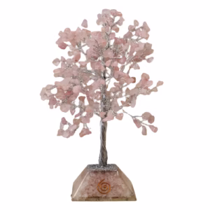 Gemstone Tree med Organite Base - 320 Stone - Rosenkvarts