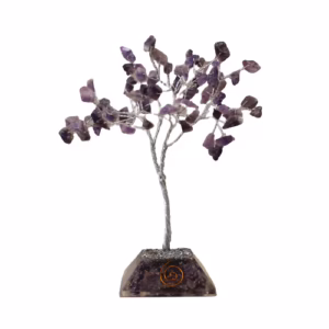 Gemstone Tree med Organitt Base - 80 Stein - Ametyst