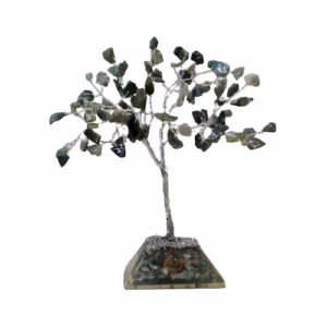 Gemstone Tree med Organite Base - 80 Steiner - Moss Agate