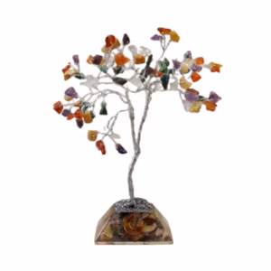 Gemstone Tree med Organite Base - 80 Steiner - Multi