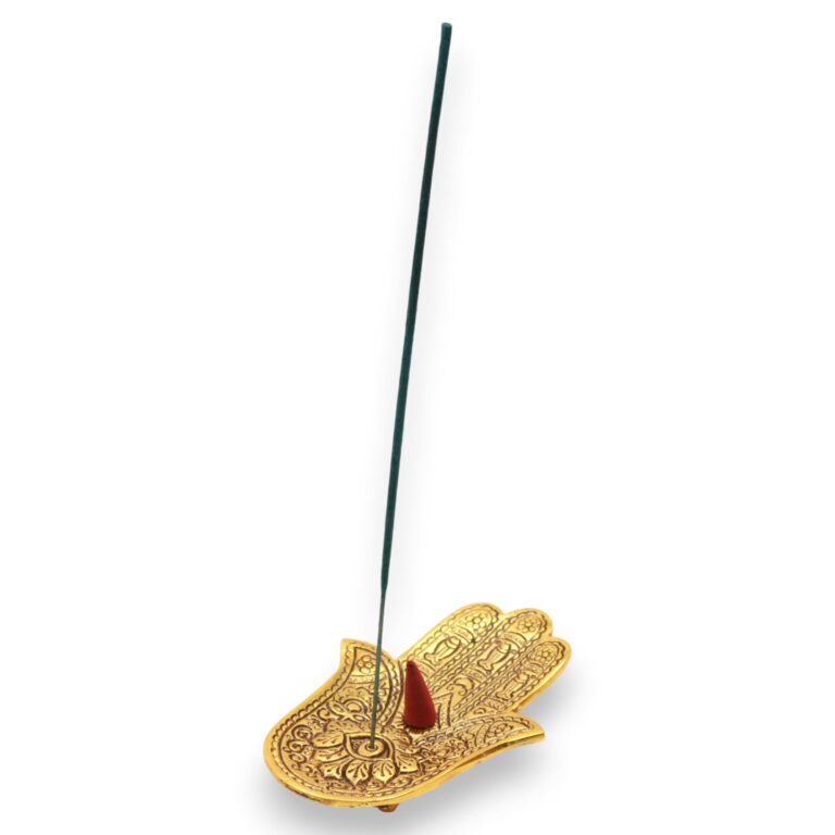 Gold-Aluminium-Small-Hamsa-Incense-Holder-13x5
