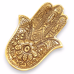 Hamsa Røkelsesholder I Gull Aluminium 13x5,5 cm Liten