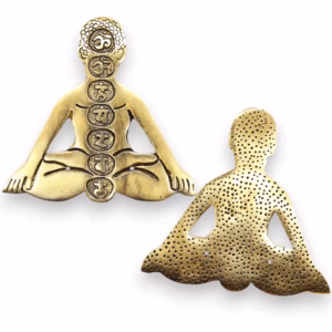 Goud Aluminium Zeven Chakra Yoga Wierookhouder 12x12cm