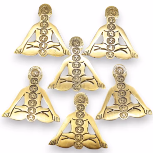 Goud Aluminium Zeven Chakra Yoga Wierookhouder 12x12cm