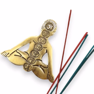 Goud Aluminium Zeven Chakra Yoga Wierookhouder 12x12cm