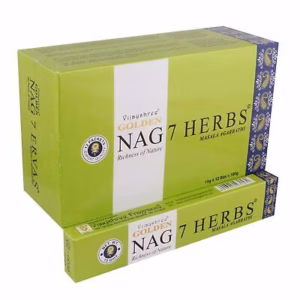 15G Golden Nag Røkelse - Seven Herbs