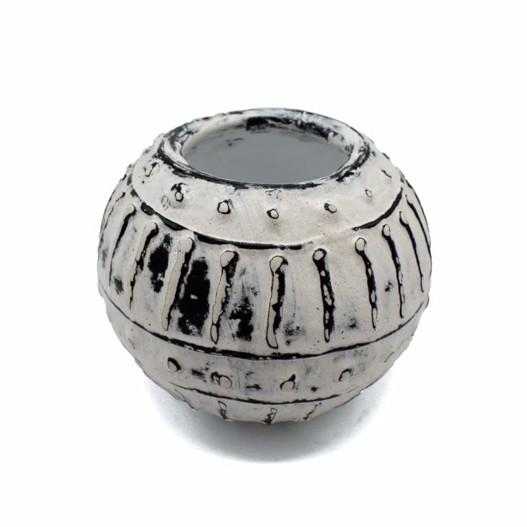 Greek-Bubble-Clay-Plant-Pot-Cream-10cm