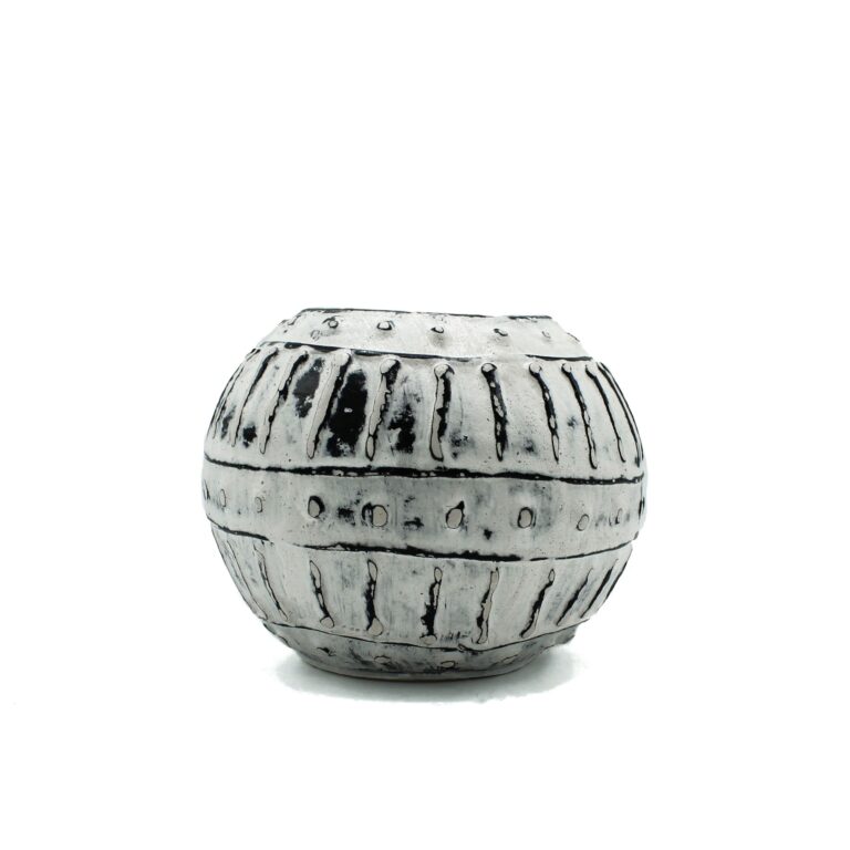 Greek-Bubble-Clay-Plant-Pot-Cream-10cm