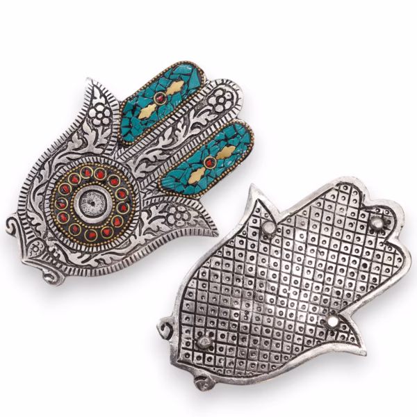 Grønn Hamsa Røkelsesholder 13x5,5 cm Liten - Bilde 2