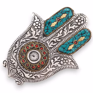 Grønn Hamsa Røkelsesholder 13x5,5 cm Liten