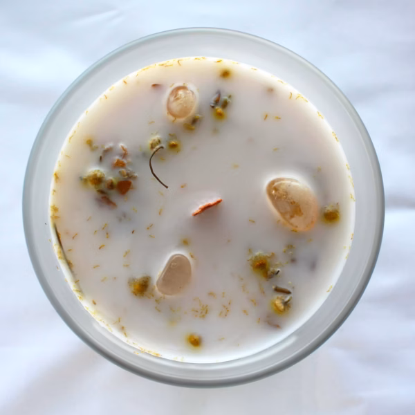 Green Tea and Citrine Gemstone Candle - Positivity - Image 3