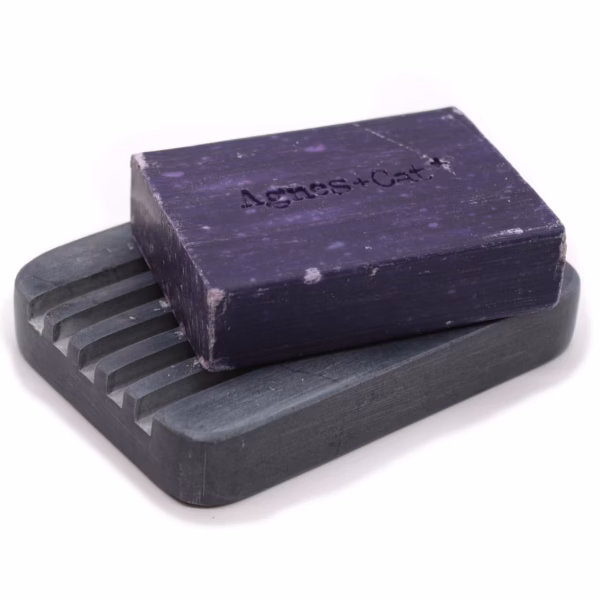 Grey Soapstone Soap Dish 12x8.5cm - Heavey Ridges - Image 5