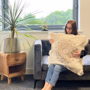 Hamsa Mandala Cushion - green - 30x50cm