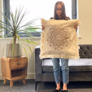 Hamsa Mandala Cushion - green - 30x50cm