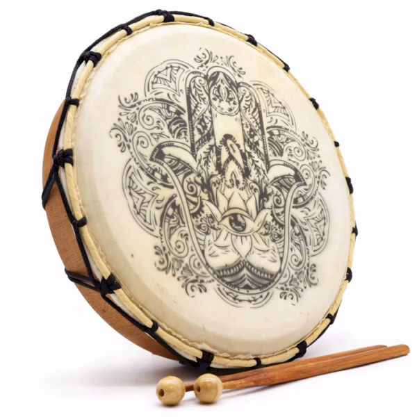 Hamsa Sjamanistisk Tromme med To Pinner - 30 cm