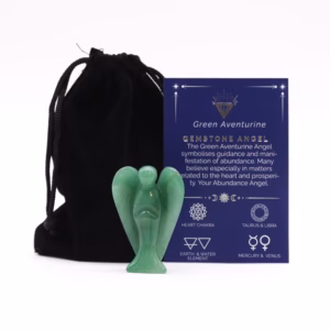 Angel de Piedras Preciosas Tallado a Mano - Aventurina Verde