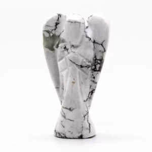 Håndskåret Edelsten-Engel - Hvit Howlite