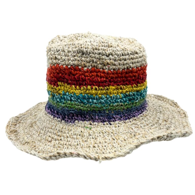 Hand-Knited-Hemp-Cotton-Boho-Festival-Hat-Rainbow