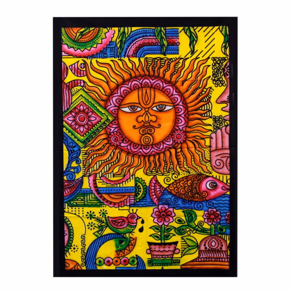 Wanddoek Katoen - Hand Geschilderdl - Zon