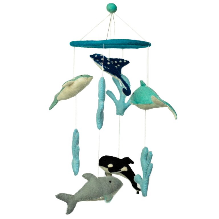 Handmade-Felt-Mobile-Dolphines-Sealife