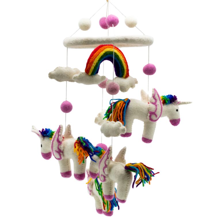 Handmade-Felt-Mobile-Rainbow-Unicorns