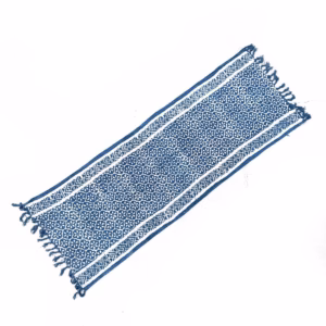Handgefertigter Indigo - Läufer - Madjid - Kacheln - 170x60cm