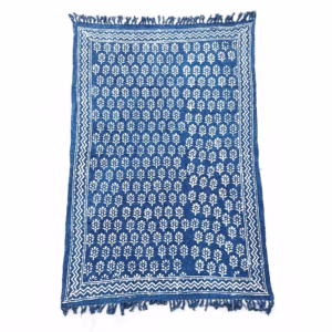 Handmade Indigo Throw - 170x120cm - Chhota Flower