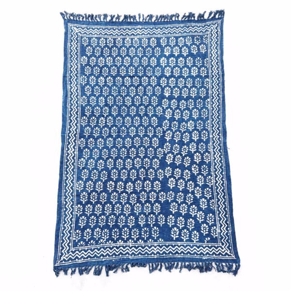 Håndlavet Indigo Plaid - 170X120cm - Chhota Flower - Image 2