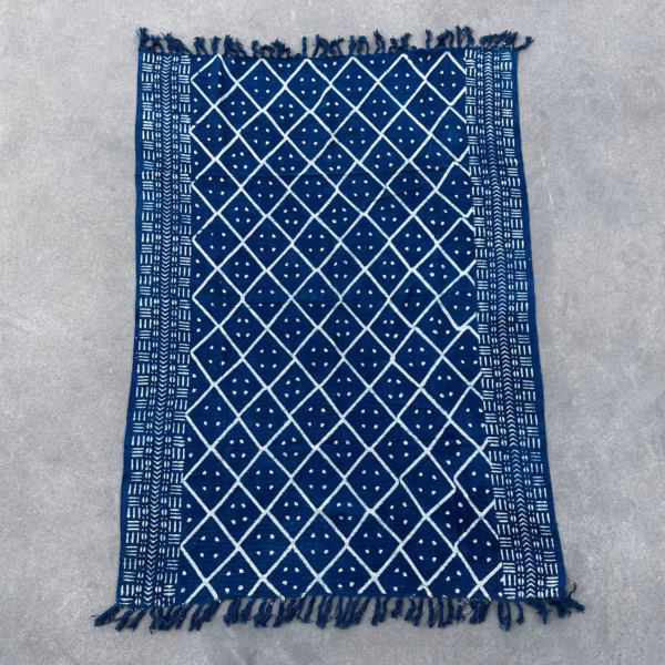 Håndlaget Indigo Pledd - 170x120cm - Midnight Heerak - Bilde 4
