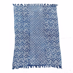 Håndlaget Indigo Pledd - 170x120cm - Namoona Waves