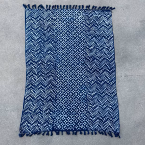 Håndlaget Indigo Pledd - 170x120cm - Namoona Waves