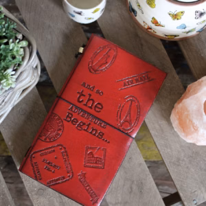 Handgemaakt Leren Dagboek - Be The Change - Bruin - 80 Pagina's
