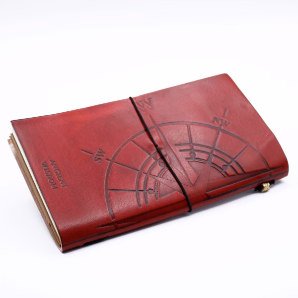 Håndlaget Dagbok I Lær - Little Book Of Big Plans - Rød (80 Sider) - Bilde 2