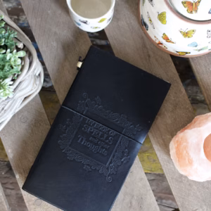Handgefertigtes Ledertagebuch - Mein Buch der Zauber - Schwarz
