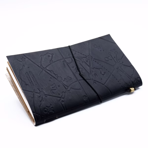 Håndlavet Læderjournal - My Little Black Book - Sort (80 Sider) - Billede 2