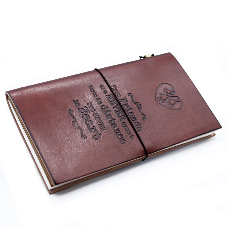 Handmade-Leather-Journal-True-Friends-Brown-80-pages
