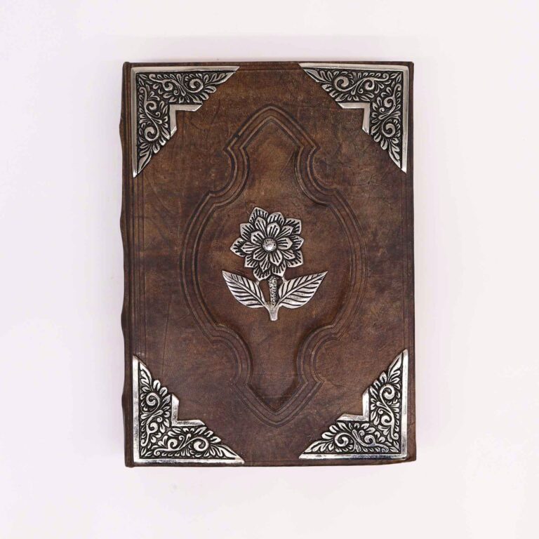 Heafty-Brown-Tan-Book-Zinc-Rose-Decor-200-Deckle-Edges-Pages-26x18cm