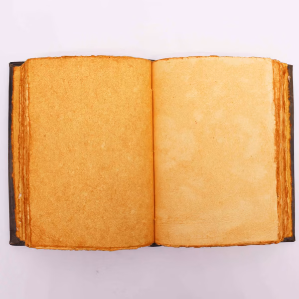 Heafty Brown Tan Book - Zink Triple Moon Decor - 200 Sider Med Dækfarvede Kanter - 26X18Cm - Billede 3
