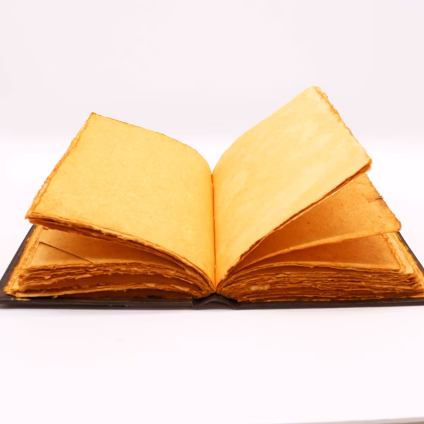 Heafty Brown Tan Book - Zink Triple Moon Decor - 200 Sider Med Dækfarvede Kanter - 26X18Cm - Billede 4