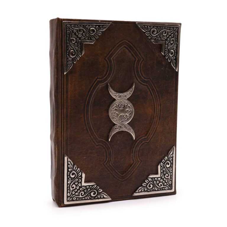 Heafty-Brown-Tan-Book-Zinc-Triple-Moon-Decor-200-Deckle-Edges-Pages-26x18cm