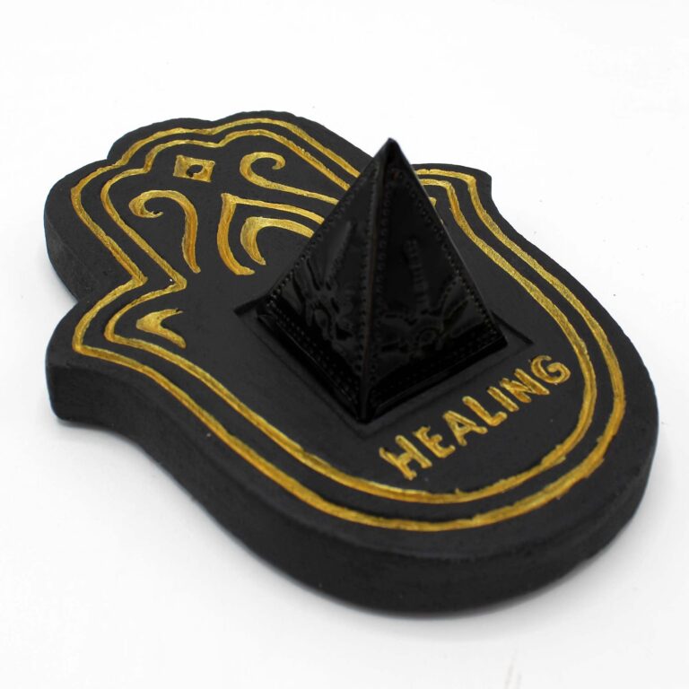 Healling-Incense-Plate-Black-Gold-Lava-Stone