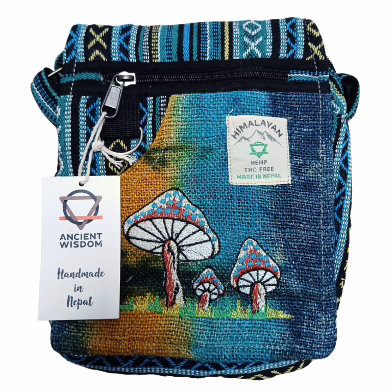 Hemp-Embroidery-Mushroom-Party-Bag-Green-Mushrooms