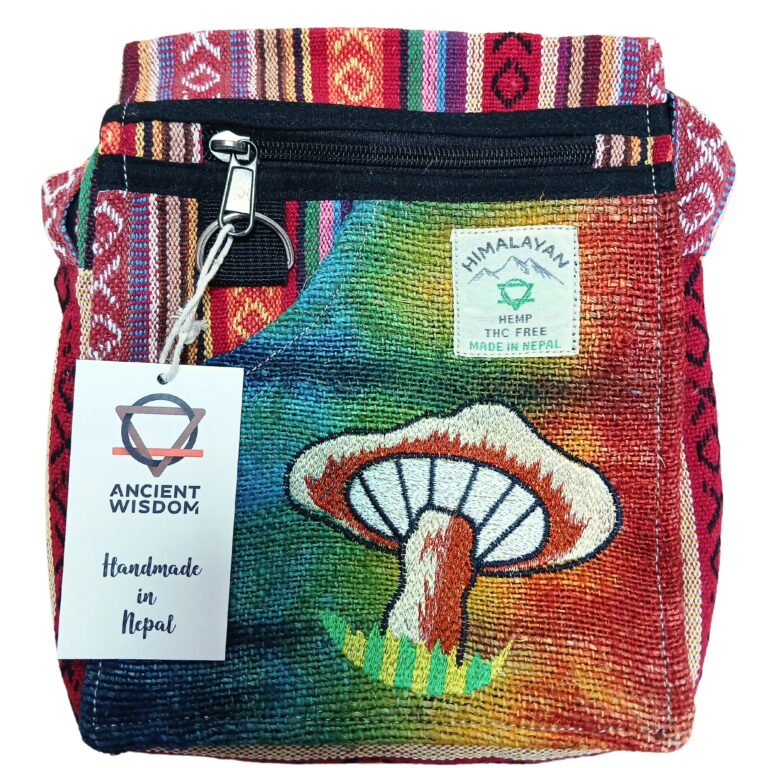 Hemp-Embroidery-Mushroom-Party-Bag-Orange-Mushrooms