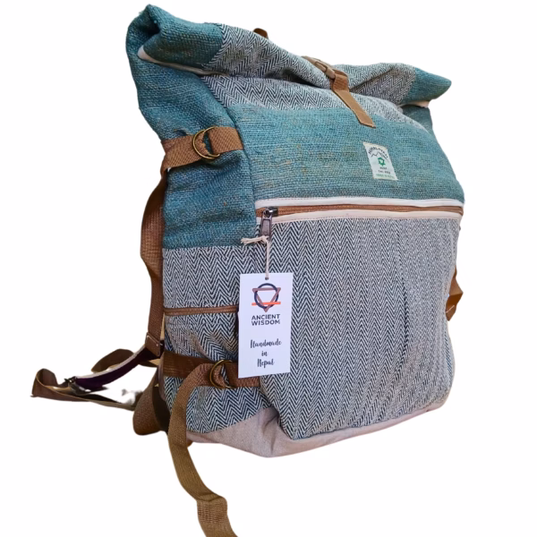 Trekking-Rollrucksack aus Hanf - Salbei – Bild 2