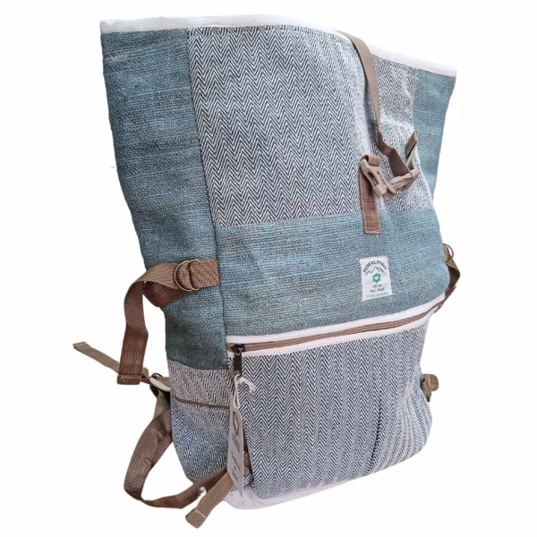 Trekking-Rollrucksack aus Hanf - Salbei – Bild 3
