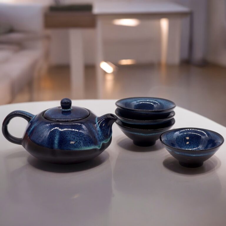 Herbal-Blues-Teapot-Set-Pot-Four-Cups